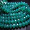 10 inches Truly Gorgeous High Quality Emarald Green Colour Green Onyx Super Sparkle Micro Faceted Rondell Beads Huge size 9 - 7mm